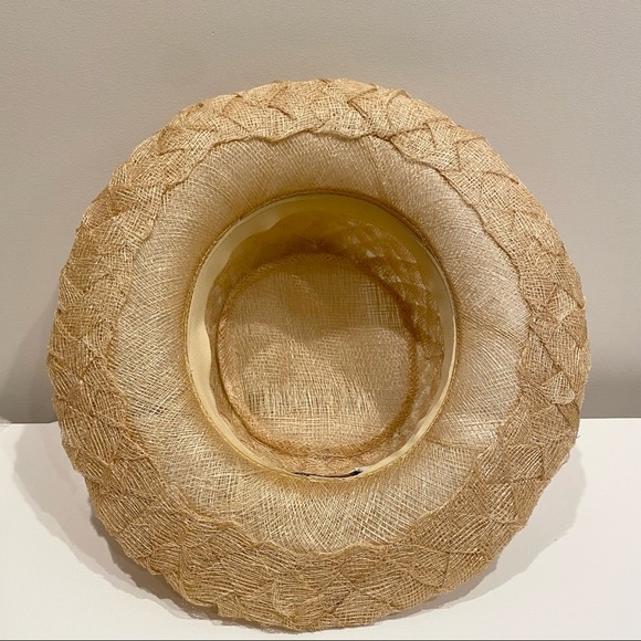 New vintage Daniele Meucci 100% Natural Straw unique checkerboard Woven Hat. - Picture 8 of 12